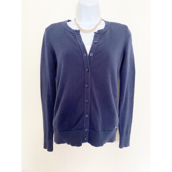 TOMMY HILFIGER Blue Embroidered Lace Cardigan, XS - Picture 3 of 11